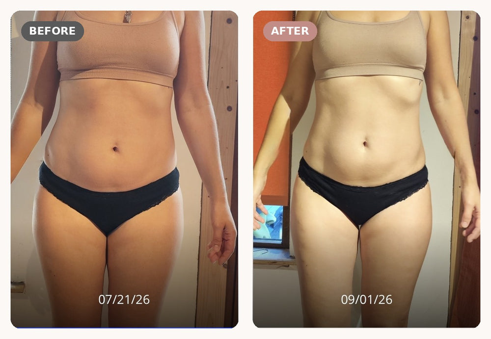 Client before and after, front view